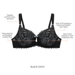 Parfait Lingerie Wire Bra Charlotte Lace Unlined Bra - Black Onyx
