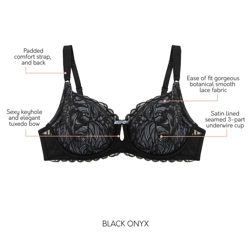 Black ONYX Bra Sexy Sensual Lingerie Slightly Transparent Lace Bra