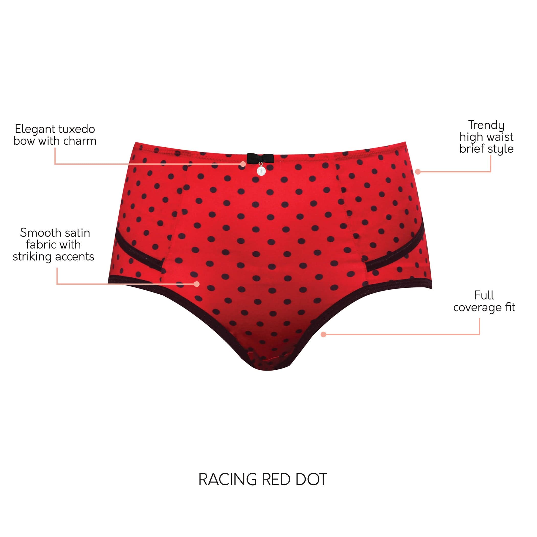Charlotte High Waist Brief - Racing Red Dot – Parfait Lingerie