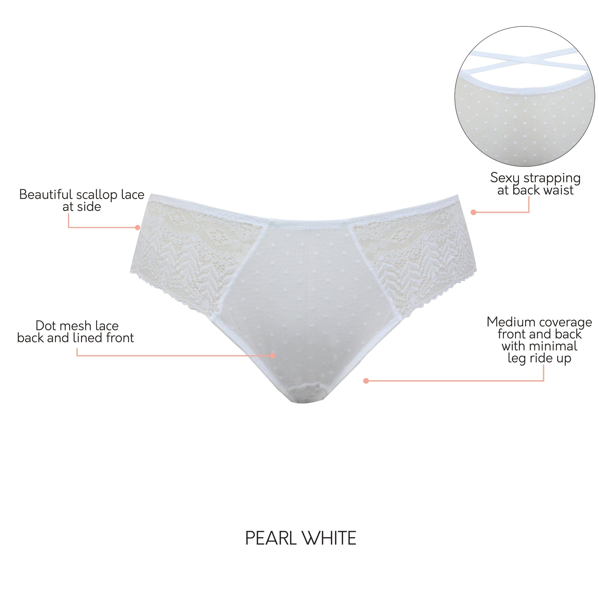 Mia Hipster Panty - Pearl White – Parfait Lingerie