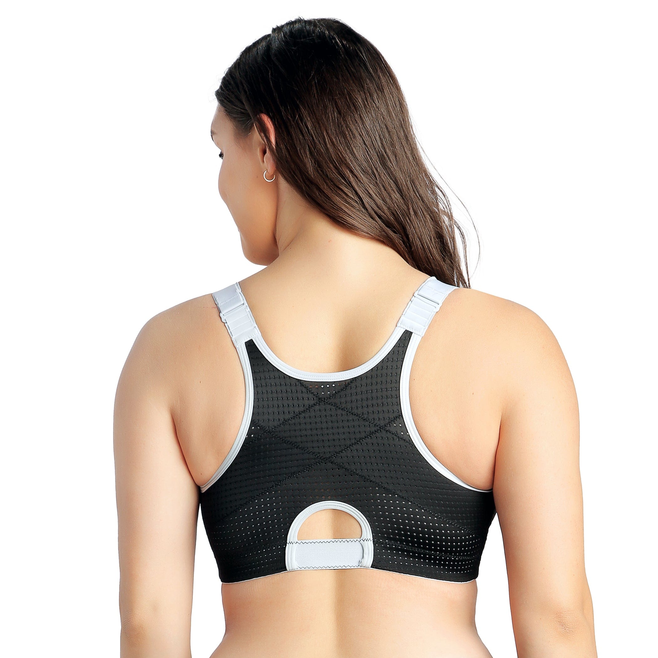 Parfait Women's Wave Wire-free Zip Front Sports Bra - Black - 38j : Target