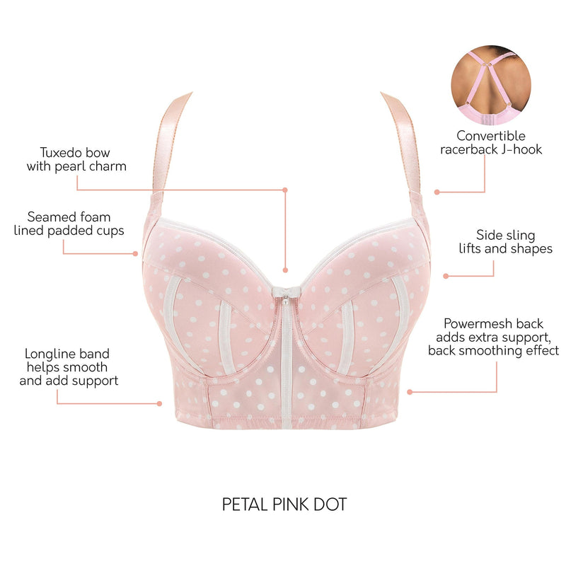 Parfait Women's Charlotte Longline Bra - Petal Pink Dot - 32c : Target