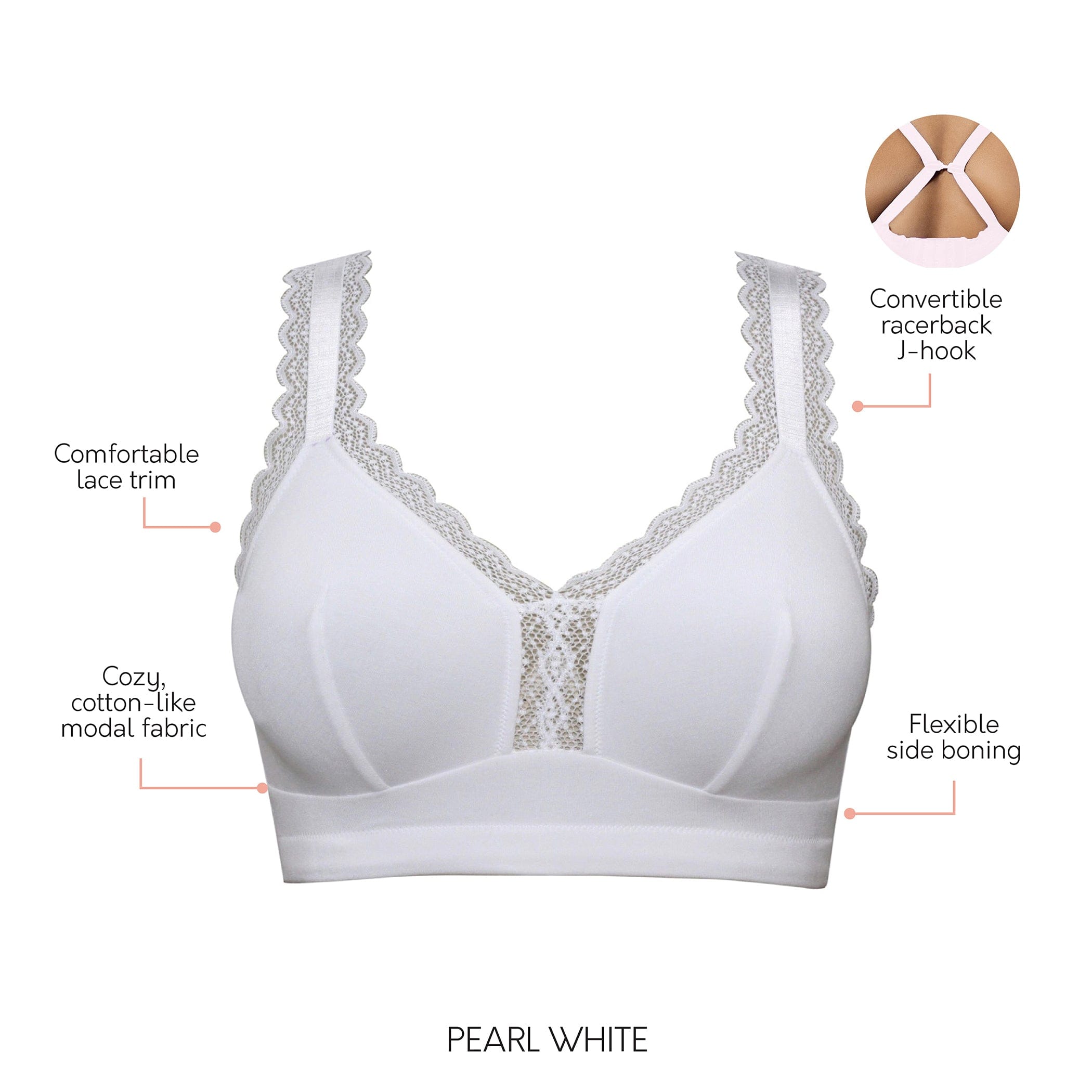Parfait Women's Dalis Wire Free Bralette - Pearl White - 30d : Target