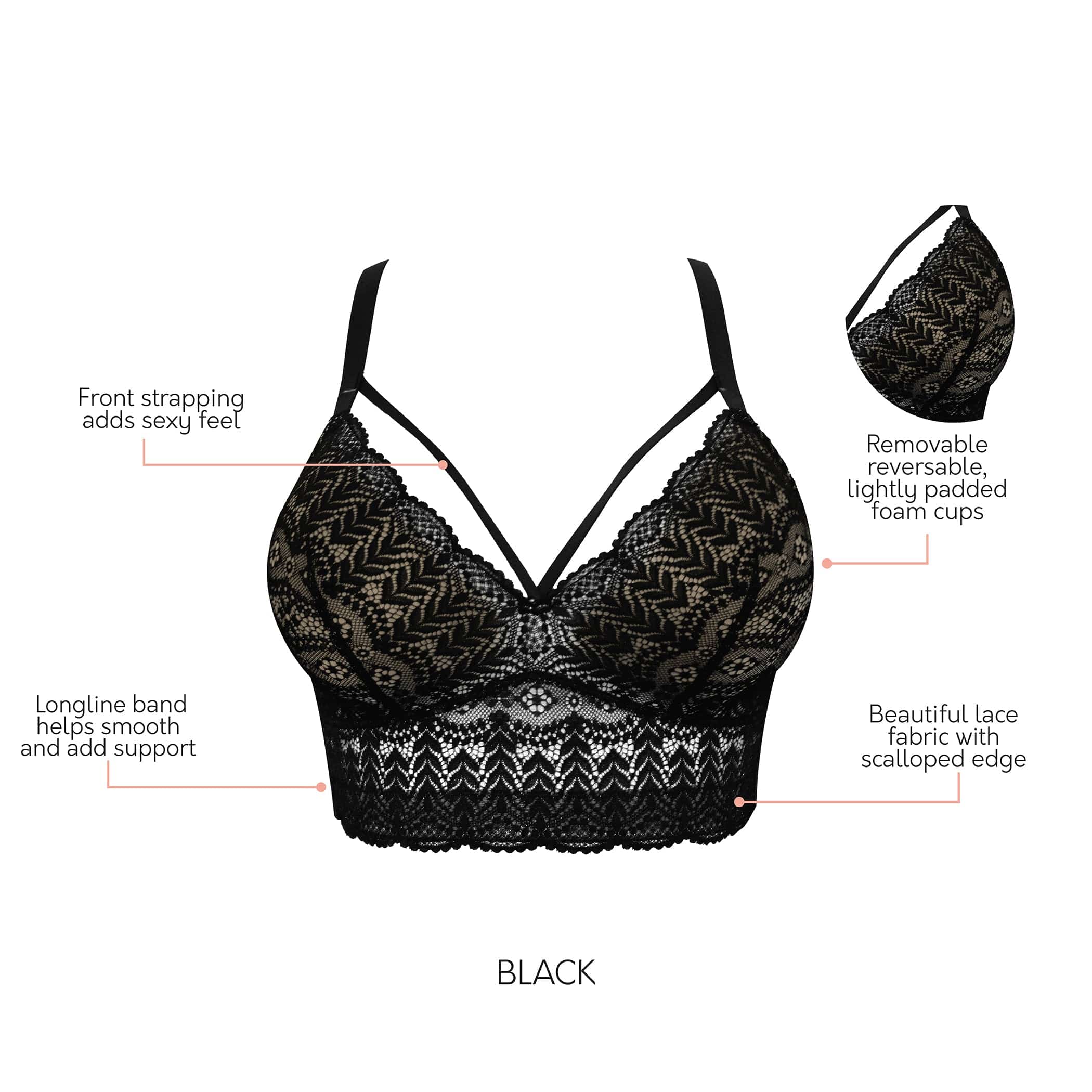 Бралет без кісточок Parfait Mia Lace P5951 Black купити онлайн в