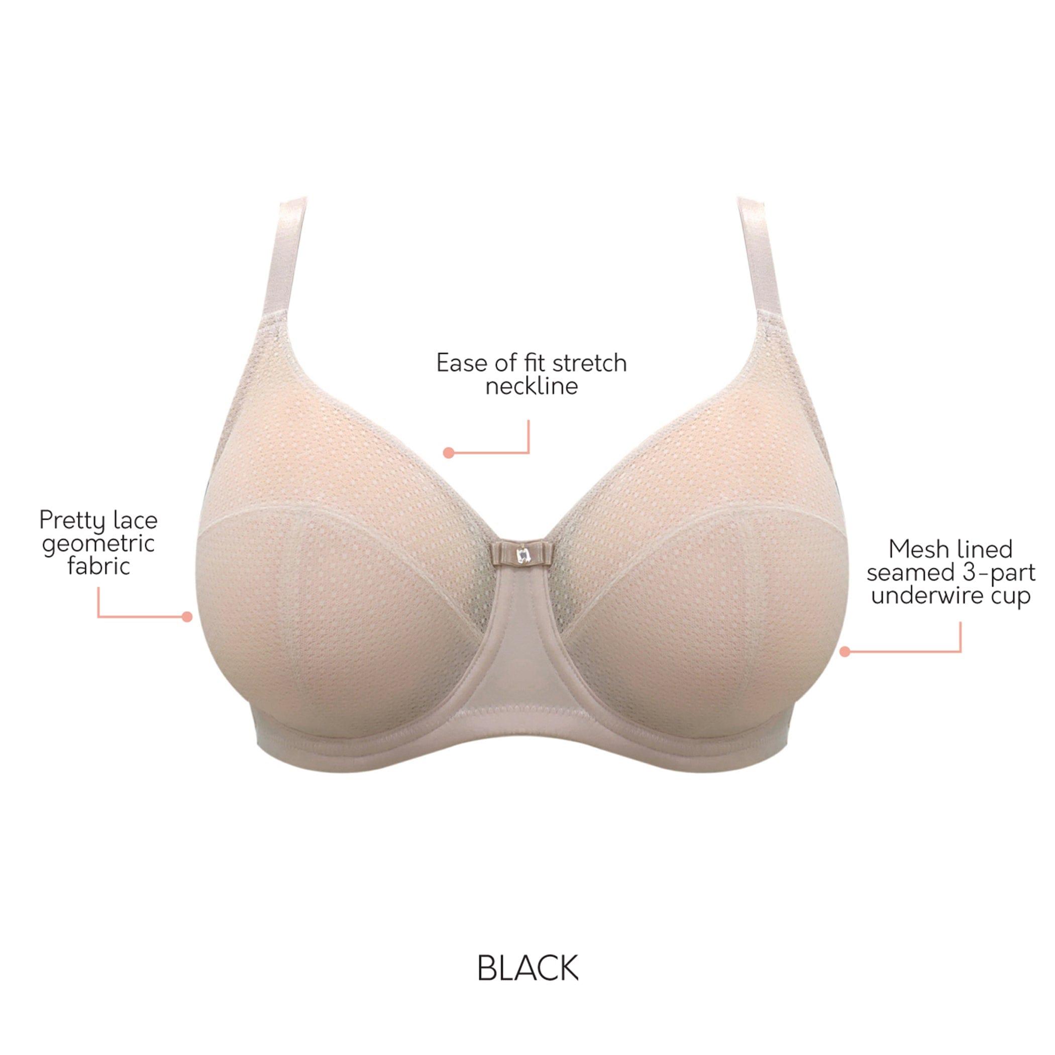 Parfait Pearl Wired Unlined Full Bust Bra With Embroidery
