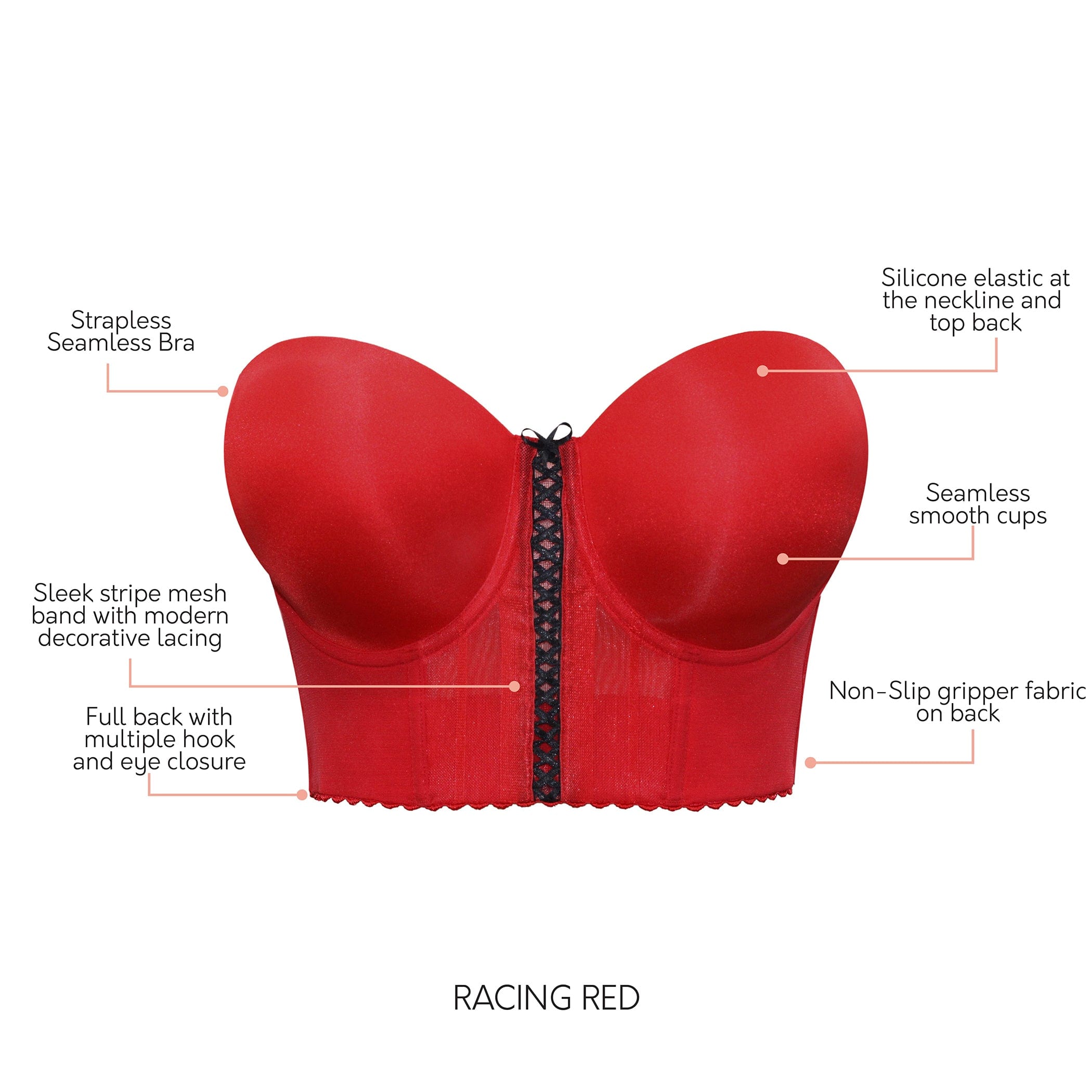 Shea Longline Strapless Bra - Racing Red – Parfait Lingerie