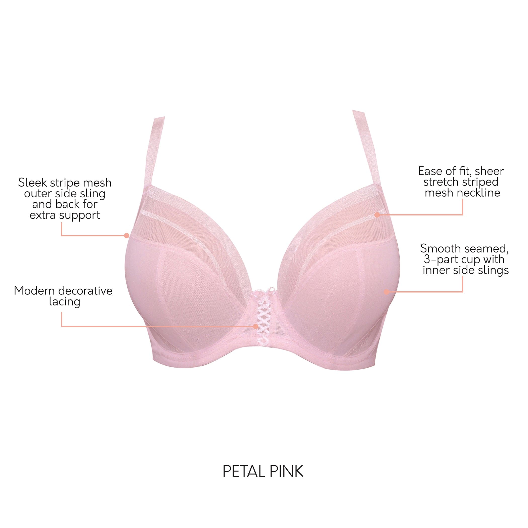 Parfait Women's Shea Plunge Unlined Bra - Petal Pink - 30h : Target