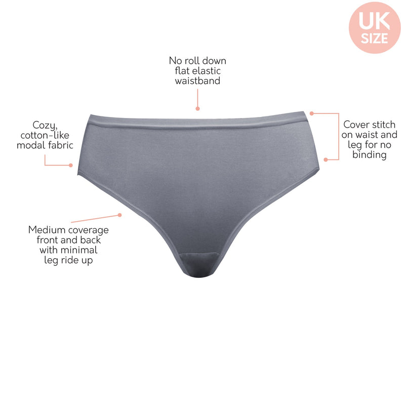 Parfait Lingerie bundle Cozy Hipster Panty Pack (3 Pack) - Charcoal/Deep Nude/White